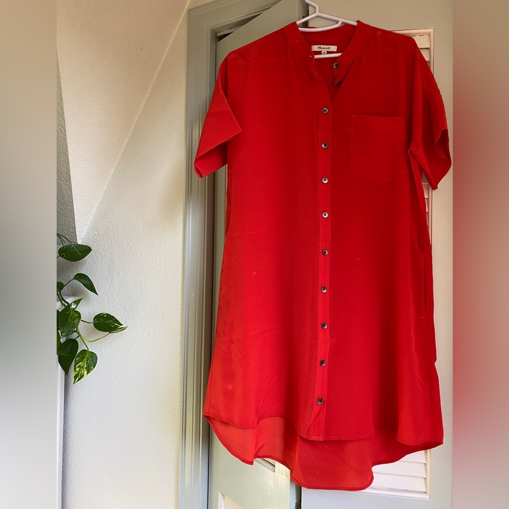 Tomato silk Madewell dress